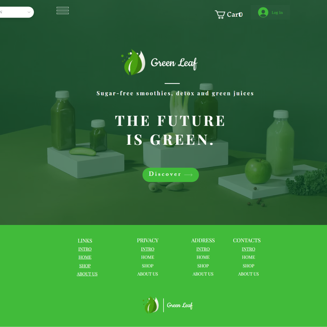 Green leaf website mockup sample