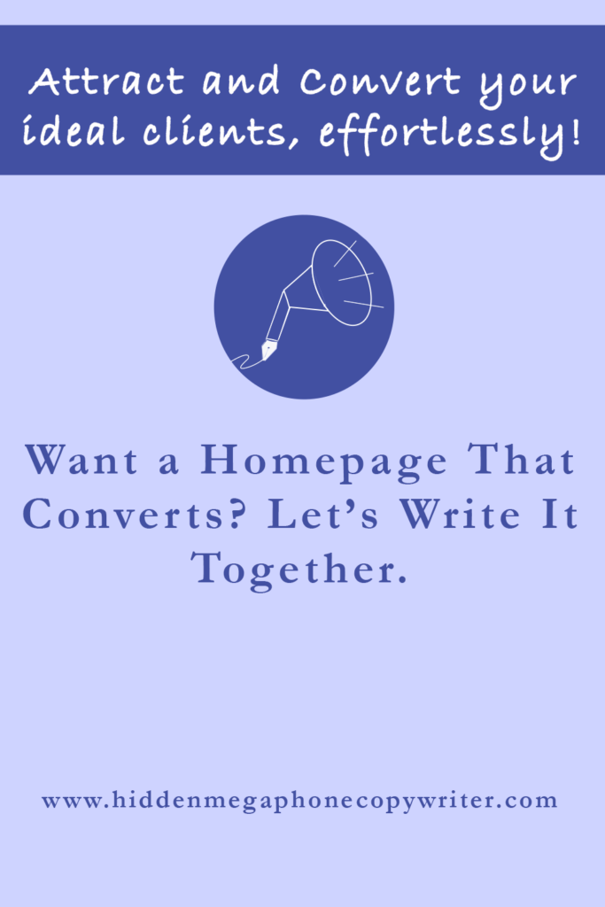 Want a homepage that converts? Let's write it together.